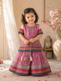 Jahan Aara - Embroided Patti Gharara set with Fancy Pouch