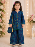 Neelum - Farshi Shalwar and Embroided Shirt with Elegant Pouch