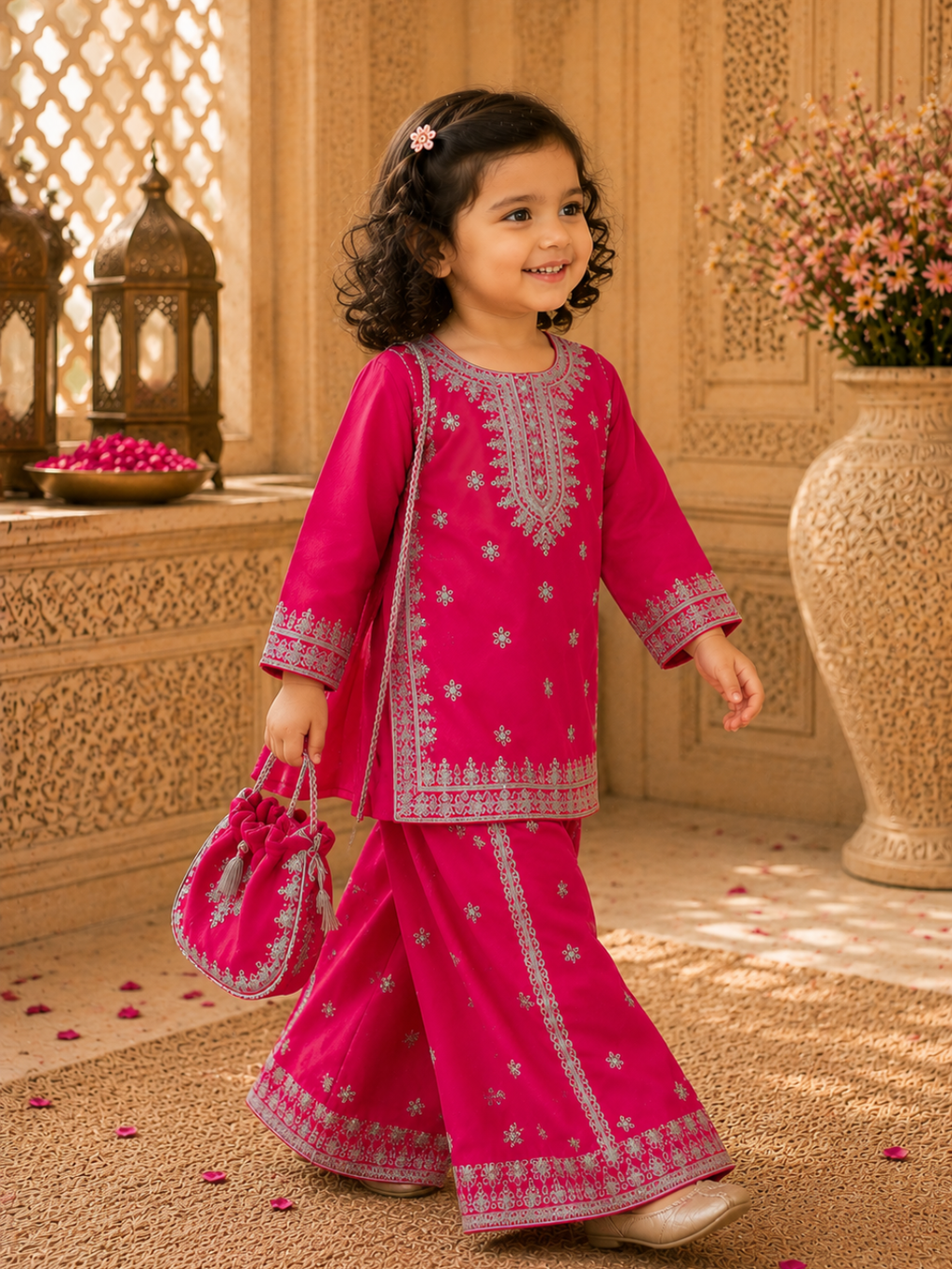 Shehnai - Sharara set with Elegant Silver Embroidery
