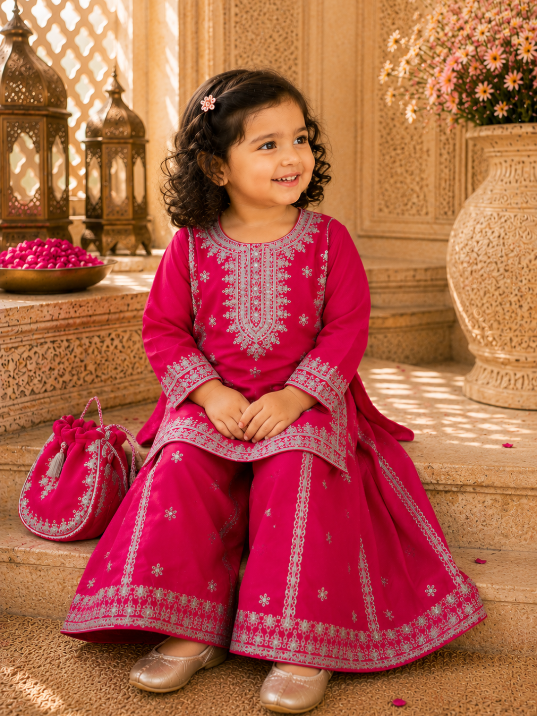Shehnai - Sharara set with Elegant Silver Embroidery