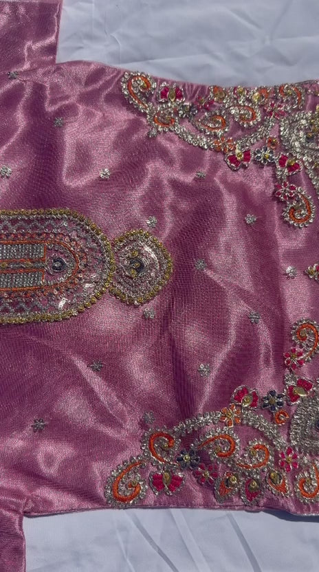 Jahan Aara - Embroided Patti Gharara set with Fancy Pouch